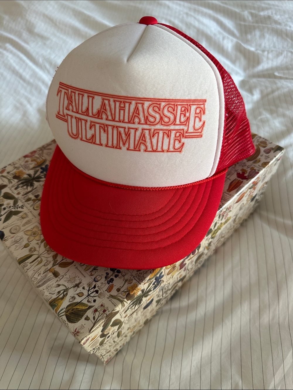 💜 3/30 Tallahassee Ultimate Red and White Trucker Hat